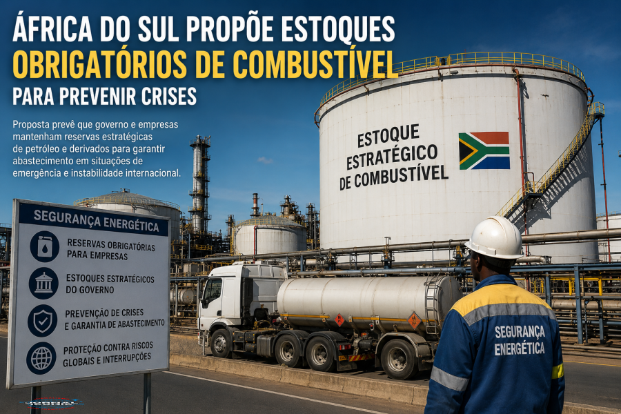 África do Sul propõe estoques obrigatórios de combustível para enfrentar futuras crises energéticas